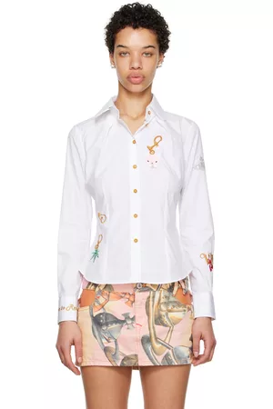 Vivienne Westwood Women Shirts - White Embroidered Shirt