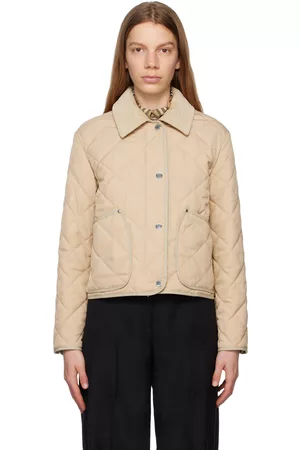 Burberry Women Quilted Jackets - Beige Quilted Jacket