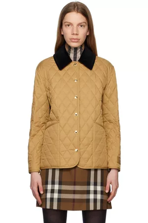 Burberry Women Quilted Jackets - Tan Quilted Jacket