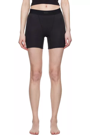 SKIMS Women Socks - Black Cotton Rib Boxers