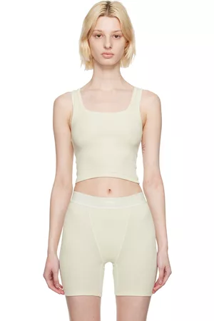 SKIMS Women Tank Tops - Off-White Cotton Rib Tank Top