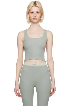 Skims Cotton Collection Cropped Ribbed Cotton-blend Jersey Tank in