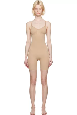 SKIMS Women Bodies - Beige Seamless Sculpt Mid Thigh Bodysuit