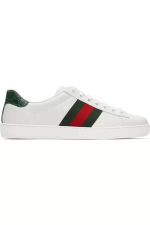 Gucci Men Sneakers - White & Green Ace Sneakers