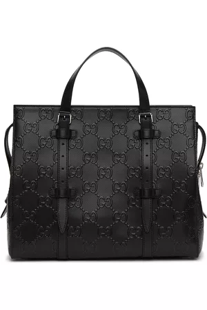 Gucci Men Luggage - Black ' Signature' Weekender Tote