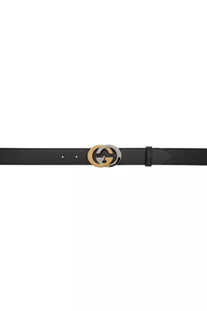 Gucci Men Belts - Black Interlocking G Belt
