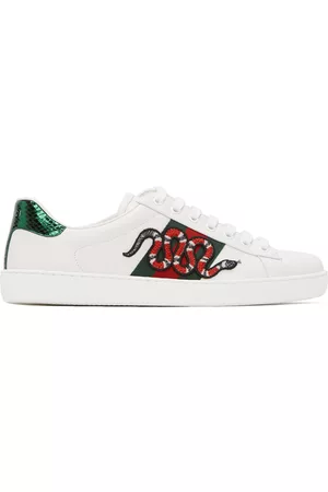 Gucci Men Sneakers - White Snake New Ace Sneakers