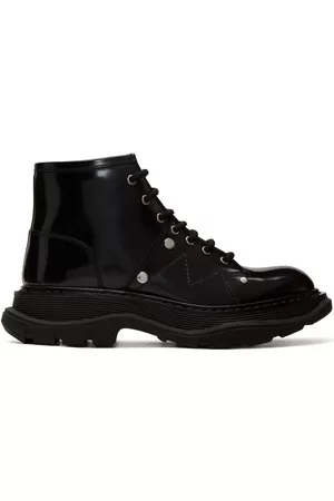 Alexander McQueen Women Lace-up Boots - Black Tread Lace-Up Boots