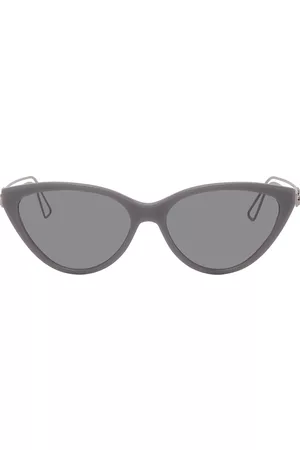 Balenciaga Women Cat Eye Sunglasses - Grey Cut-Out Cat-Eye Sunglasses
