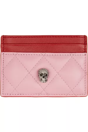 Alexander McQueen Women Wallets - Pink & Red Pave Skull Card Holder