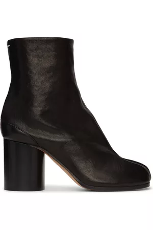 Maison Margiela Women Heeled Boots - Black Vintage Mid Heel Tabi Boots