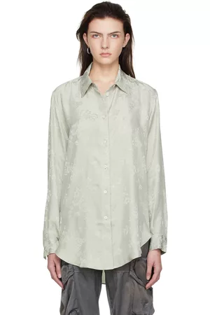 Acne Studios Women Shirts - Green Viscose Shirt