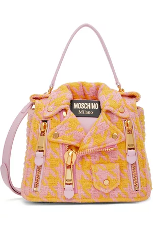 Moschino Women Shoulder Bags - Pink & Yellow Biker Shoulder Bag