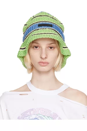 Stella McCartney Women Hats - Green Logo Bucket Hat