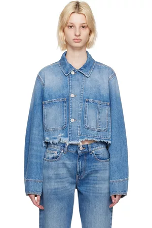 Stella McCartney Women Denim Jackets - Blue Cropped Denim Jacket