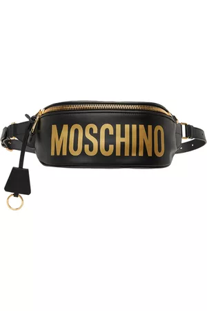 Moschino Women Bags - Black Leather Logo Pouch