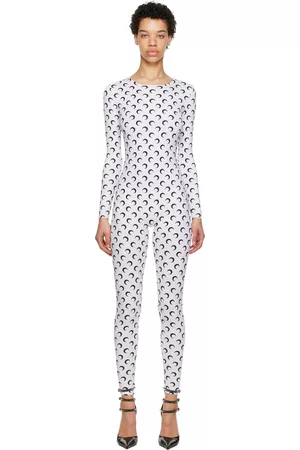 Marine Serre Women Jumpsuits - White All Over Moon Jumpsuit