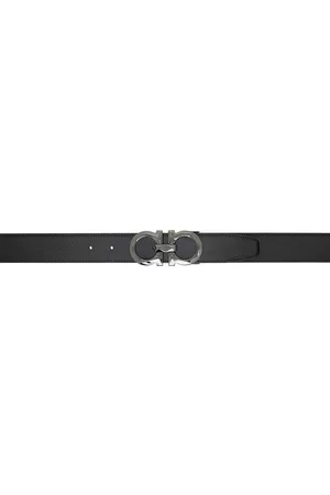 Salvatore Ferragamo Men Belts - Black & Brown Gancini Reversible Belt