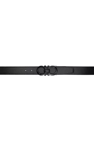 Salvatore Ferragamo Men Belts - Black & Navy Gancini Reversible Belt