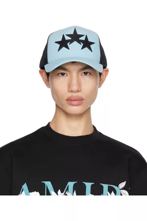AMIRI Men Caps - Blue & Black 3 Star Trucker Cap