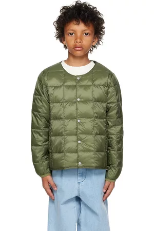 TAION Quilted Jackets - Kids Khaki Quilted Down Jacket
