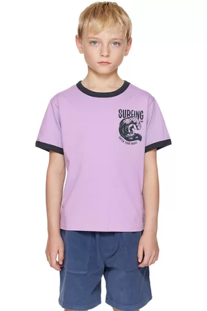 oopsmyboy T-Shirts - Kids Purple Printed T-Shirt