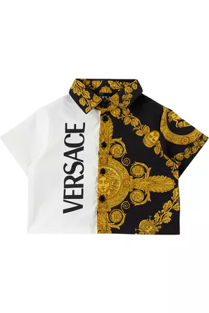 VERSACE Shirts - Baby White & Black Maschera Baroque Shirt