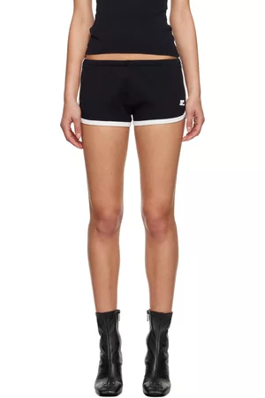 Courrèges Women Shorts - Black Contrast Shorts