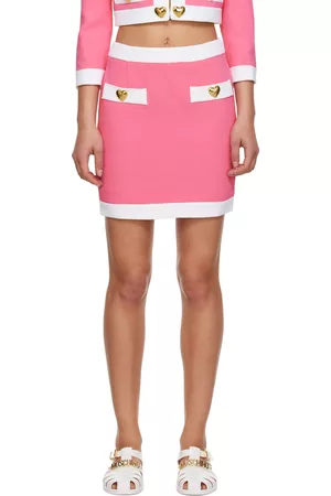 Moschino Women Mini Skirts - Pink Heart Buttons Miniskirt
