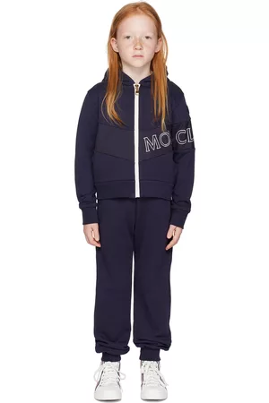 Moncler Hoodies - Kids Navy Paneled Sweatsuit