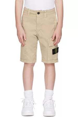Stone Island Twill Shorts - Kids Beige Garment-Dyed Shorts