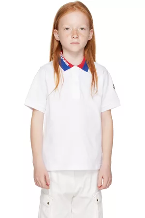 Moncler Polo T-Shirts - Kids White Placket Polo