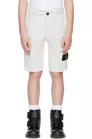Stone Island Twill Shorts - Kids Gray Garment-Dyed Shorts