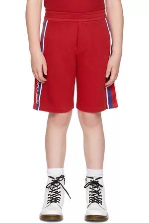 Moncler Shorts - Kids Red Striped Shorts