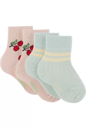 Molo Accessories - Two-Pack Kids Blue & Pink Nomi Socks