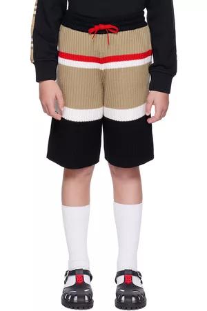 Burberry Shorts - Kids Beige & Black Striped Shorts