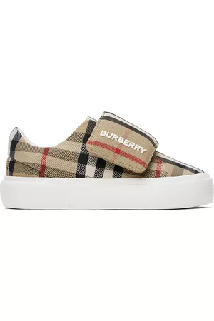 Burberry Canvas Sneakers - Baby Beige Check Sneakers