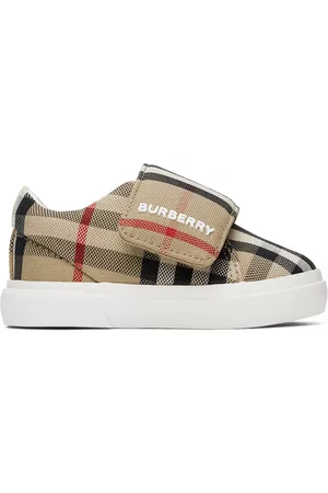 Burberry Canvas Sneakers - Baby Beige Check Sneakers