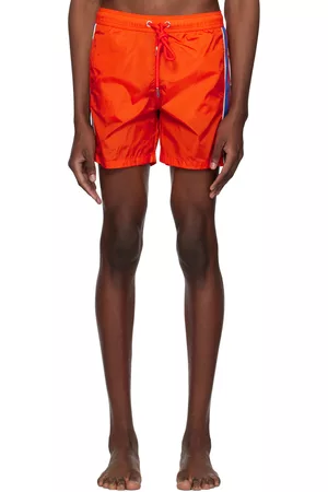 Moncler Men Swim Shorts - Orange Drawstring Swim Shorts
