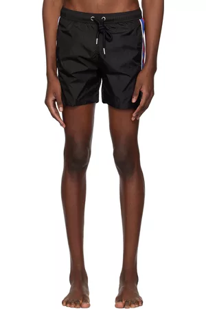 Moncler Men Swim Shorts - Black Drawstring Swim Shorts