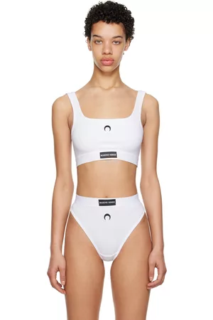 Marine Serre Women Bras - White Embroidered Bra