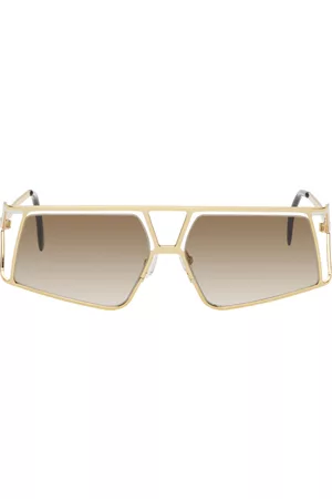 Filippa K Women Aviator Sunglasses - Gold & White Angled Aviator Sunglasses