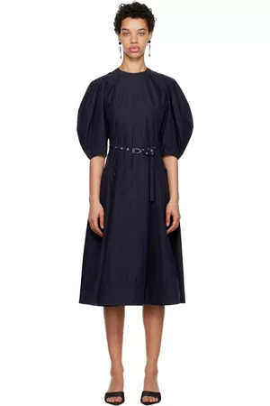 3.1 Phillip Lim Women Midi Dresses - Navy Belted Midi Dress
