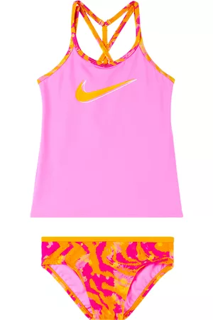 Nike Briefs - Kids Pink & Orange T-Crossback Big Kids Swim Top & Briefs Set