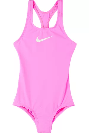 Nike Girls Swimsuits - Kids Pink Essential Big Kids One-Piece Swimsuit