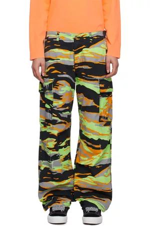 ERL Women Camouflage Pants - Multicolor Printed Denim Trousers