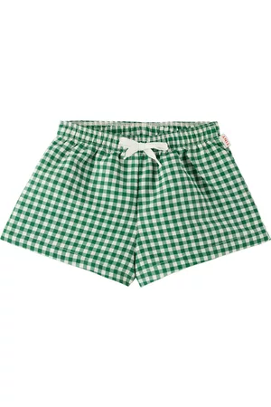 Tiny Cottons Boys Swim Shorts - Kids Green & Off-White Check Swim Shorts