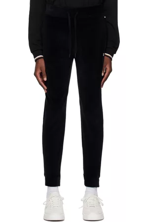 HUGO BOSS Men Sweatpants - Black Embroidered Sweatpants