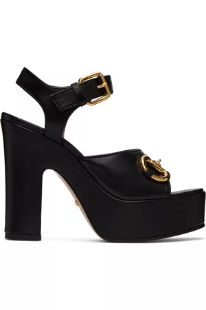 Gucci Women Heeled Sandals - Black Horsebit Sandals