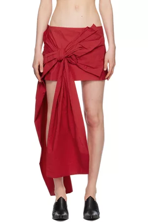 Acne Studios Women Mini Skirts - Red Bow Miniskirt